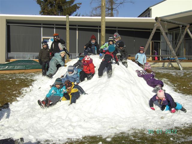 Schnee für den Kindergarten